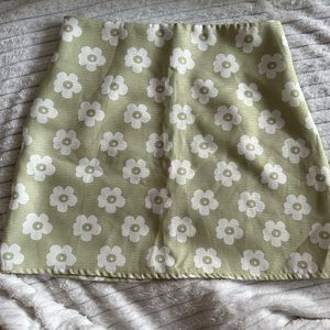 Sage green floral skirt